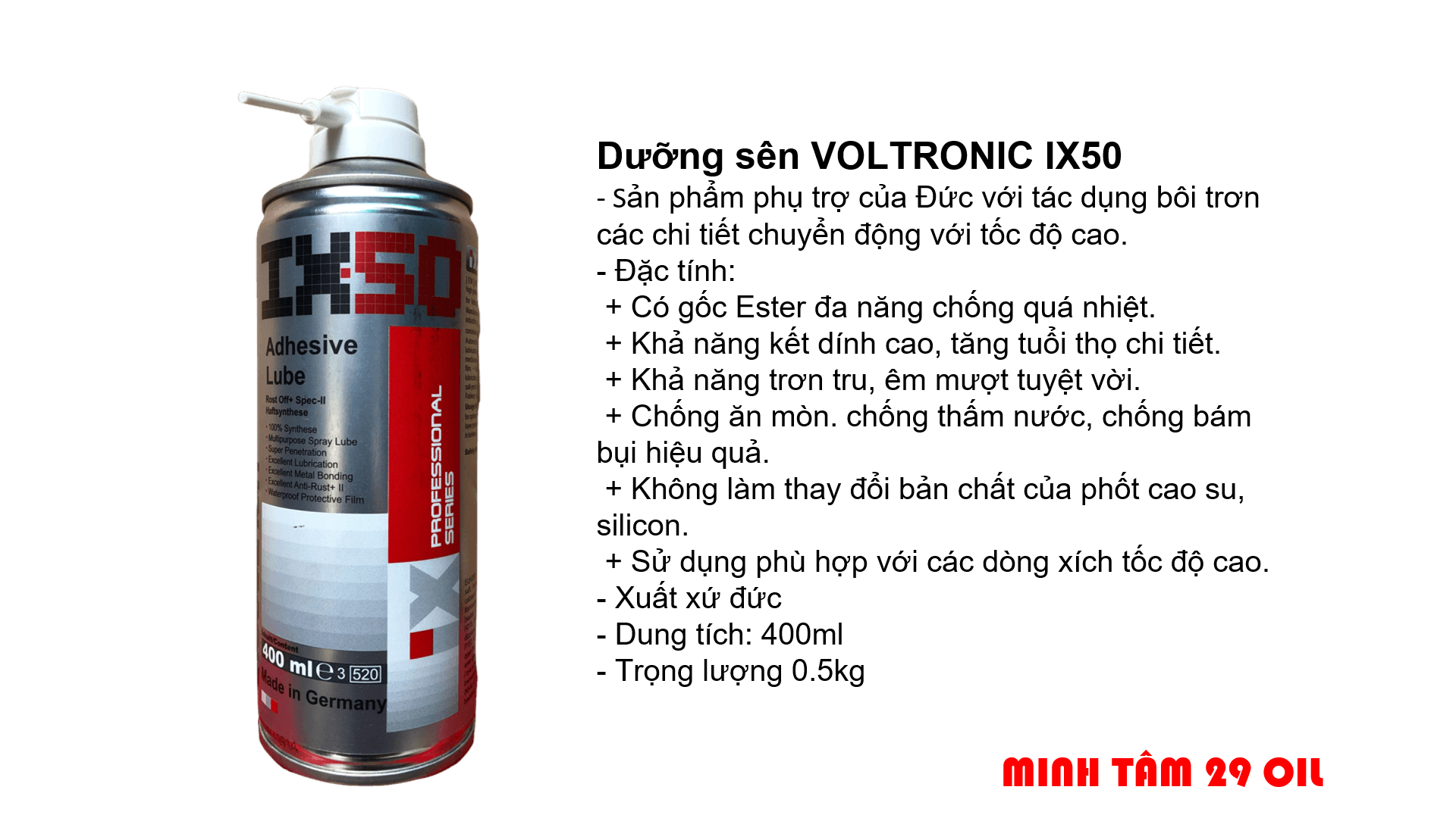 Chai xịt dưỡng sên Voltronic IX50 400ml