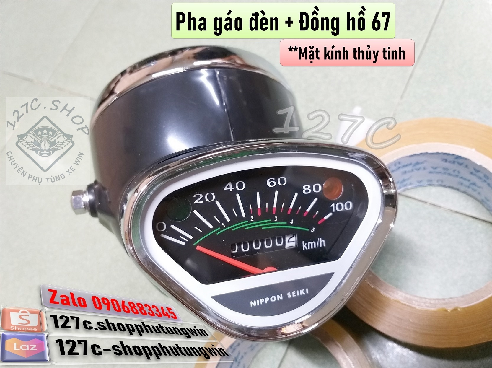 [HCM] Đầu đèn 67 / Pha gáo đèn 67 / Đồng hồ 67 (Đen hoặc Đỏ)