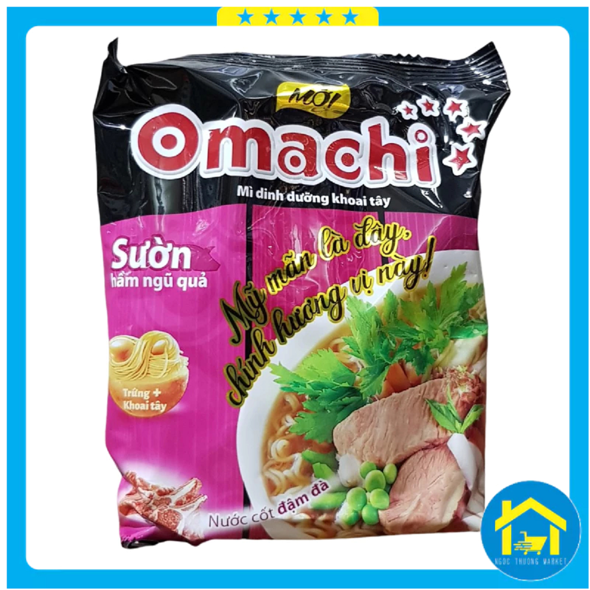Combo 5 gói - Mì Omachi (sườn hầm ngũ quả, bò hầm)