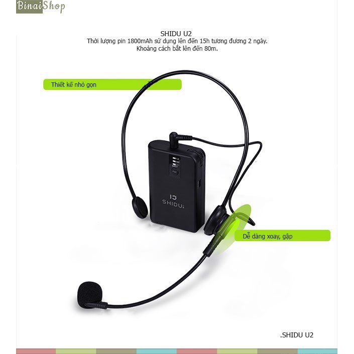 Máy trợ giảng không dây Shidu SD-S92 ( 2 micro)