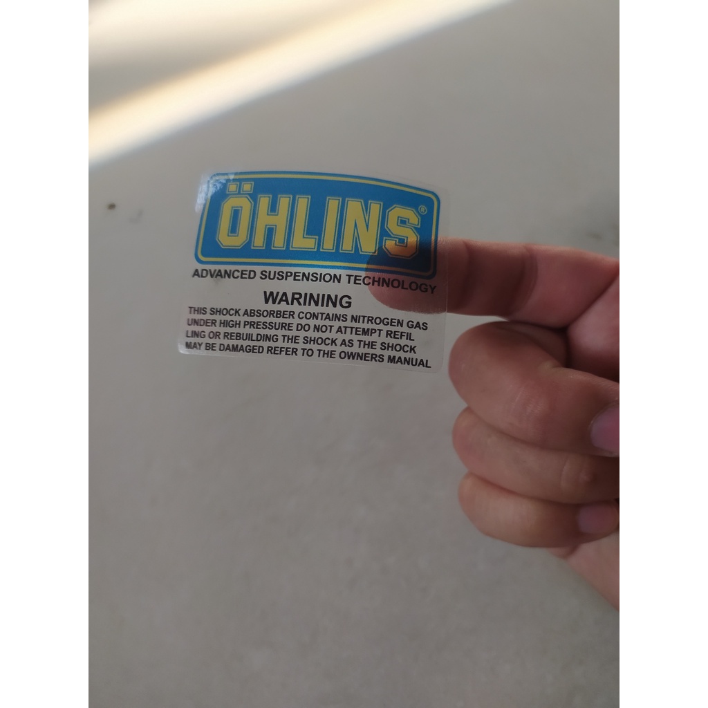 2 Miếng Tem Phuộc Ohlins Xanh Trong Suốt Dán Phuộc