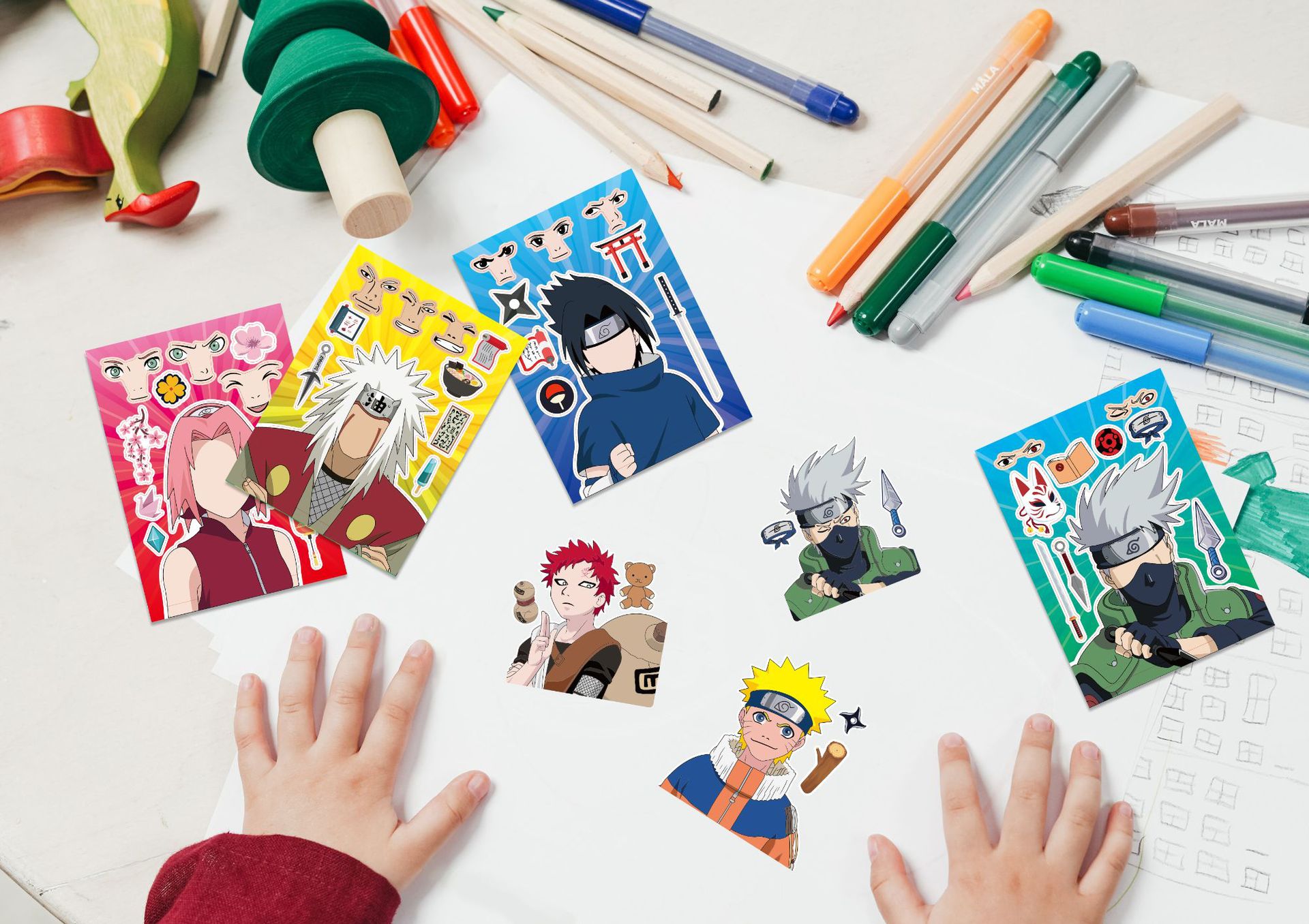Bộ 8 tấm Hình dán sáng tạo cho bé - Naruto