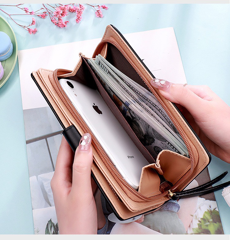 [FreeShip] [Giá hủy diệt] [Ảnh thật] [Có sẵn] Ví nữ cầm tay da mềm khóa gập JAL98