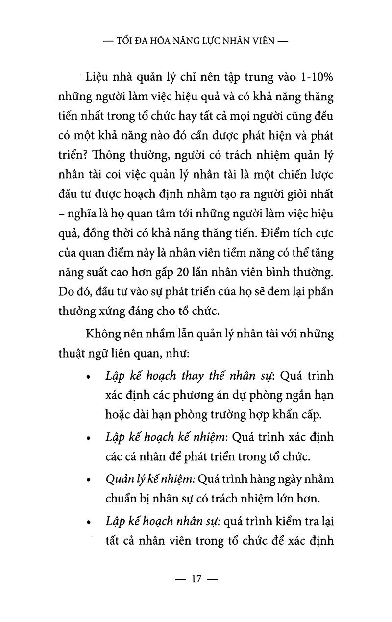 Sách - Tối Đa Hoá Năng Lực Nhân Viên