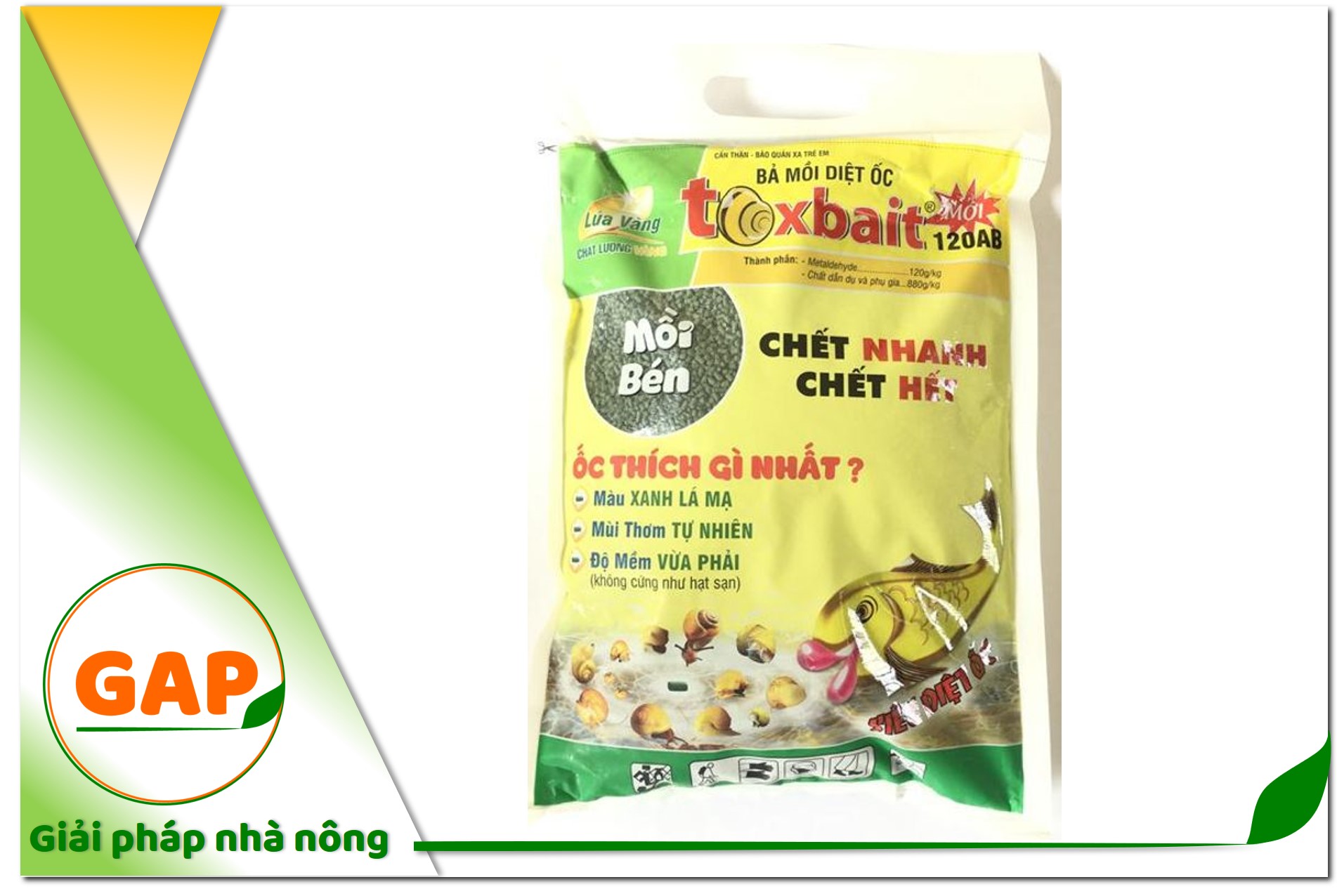 [HCM]Chế phẩm TOXBAIT 120AB (1kg) Mồi trừ ốc hiệu con cá
