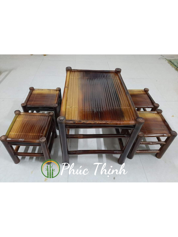 Bàn ghế tre tự nhiên