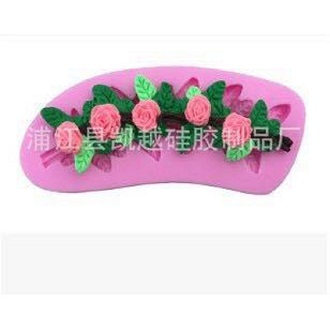 Khuôn silicon 3d làm thạch làm bánh mẫu dây 5 hoa hồng
