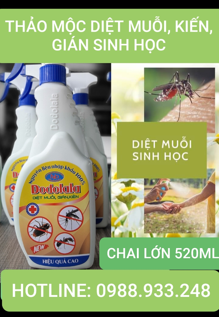 Thảo mộc 10S diệt muỗi DODOLALA 520ml new Chai lớn- Tiết kiệm hơn
