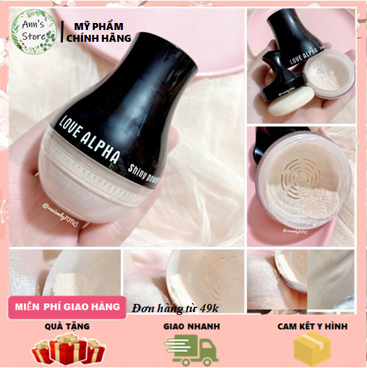 Phấn phủ bột kiềm dầu có nhũ bắt sáng love alpha ann