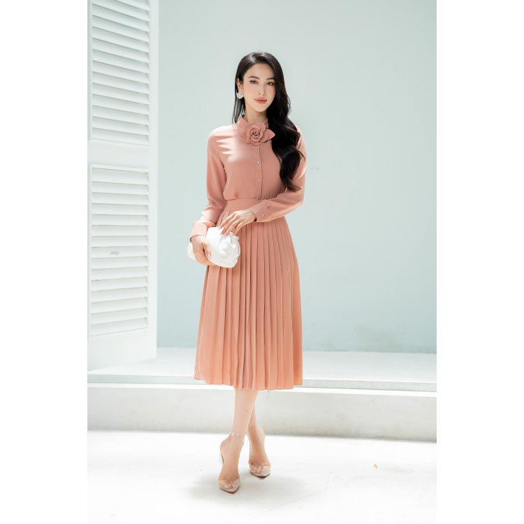 Chân váy xếp ly thời trang SIXDO (Midi Woven Skirt)