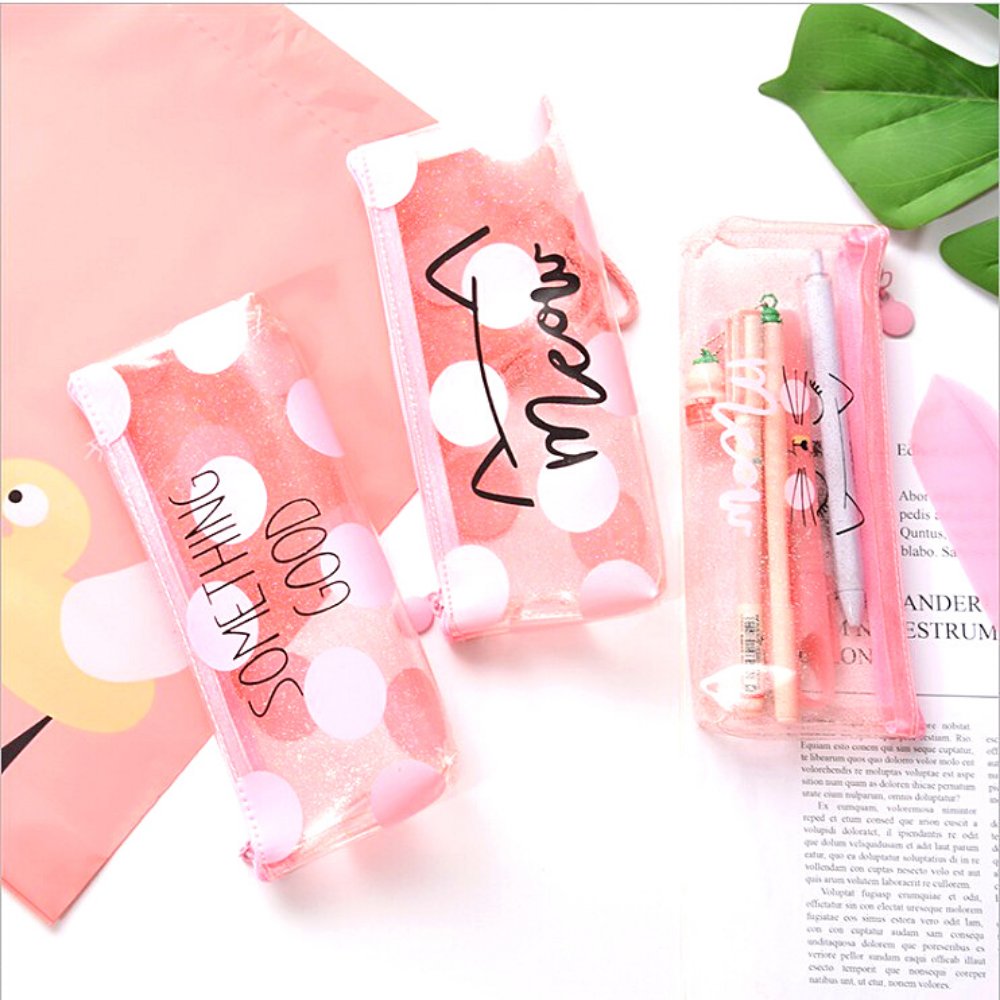 [HCM]Bóp Viết Trong Suốt - Meow Đen