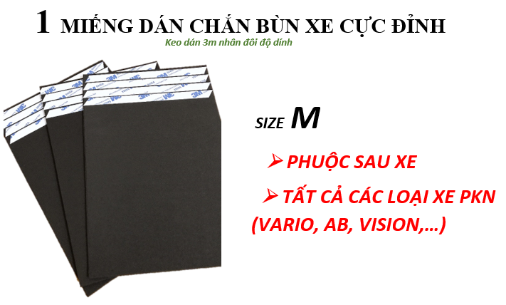 1 Miếng dán chắn bùn xe (Keo 3M nhân đôi độ dính)