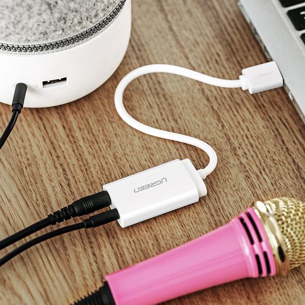 Card sound USB 2.0 to 3.5mm chính hãng Ugreen 30143