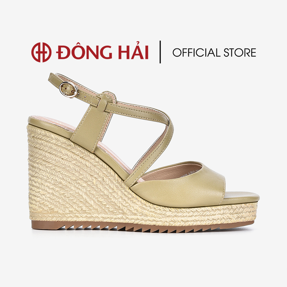 Giày sandal đông hải đế xuồng quai ngang bản to 12cm - s81n4
