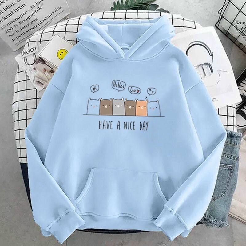 Áo Hoodie Nam Nữ Forn Rộng Unisex Hoạt Hình Heo HAVE A NICE DAY - Chất Nỉ Mềm Mại , Áo Khoác Nỉ Chui Đầu Style Ulzzang Hàn Quốc HOT TREND TTSLB0514