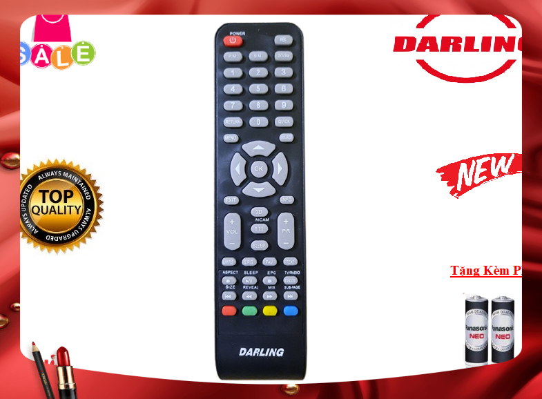 Remote Điều khiển từ xa tivi Darling dùng cho các dòng LED/LCD/Smart TV- Hàng chính hãng,mới 100%- Tặng kèm Pin