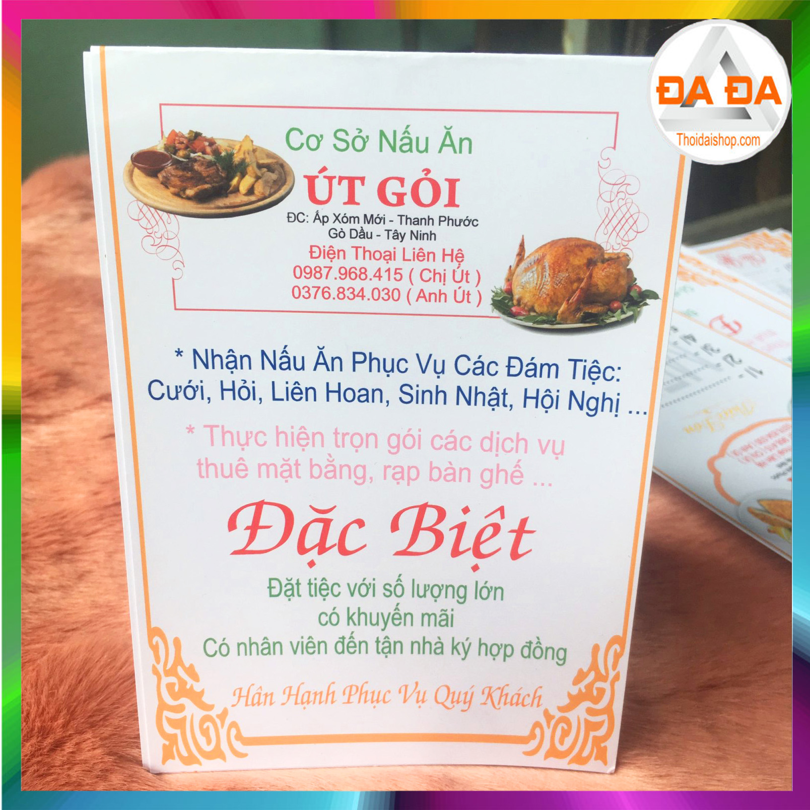 IN MENU ( THỰC ĐƠN ) ĐỂ BÀN TIỆC CƯỚI