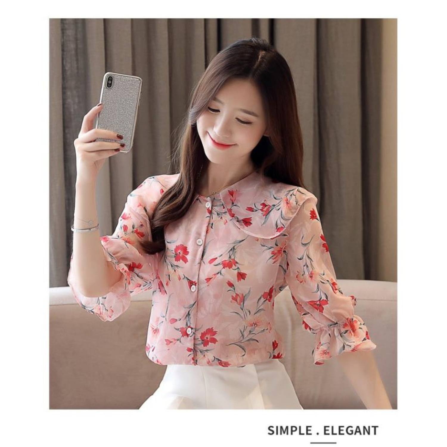 Sơ mi hoa hè xinh