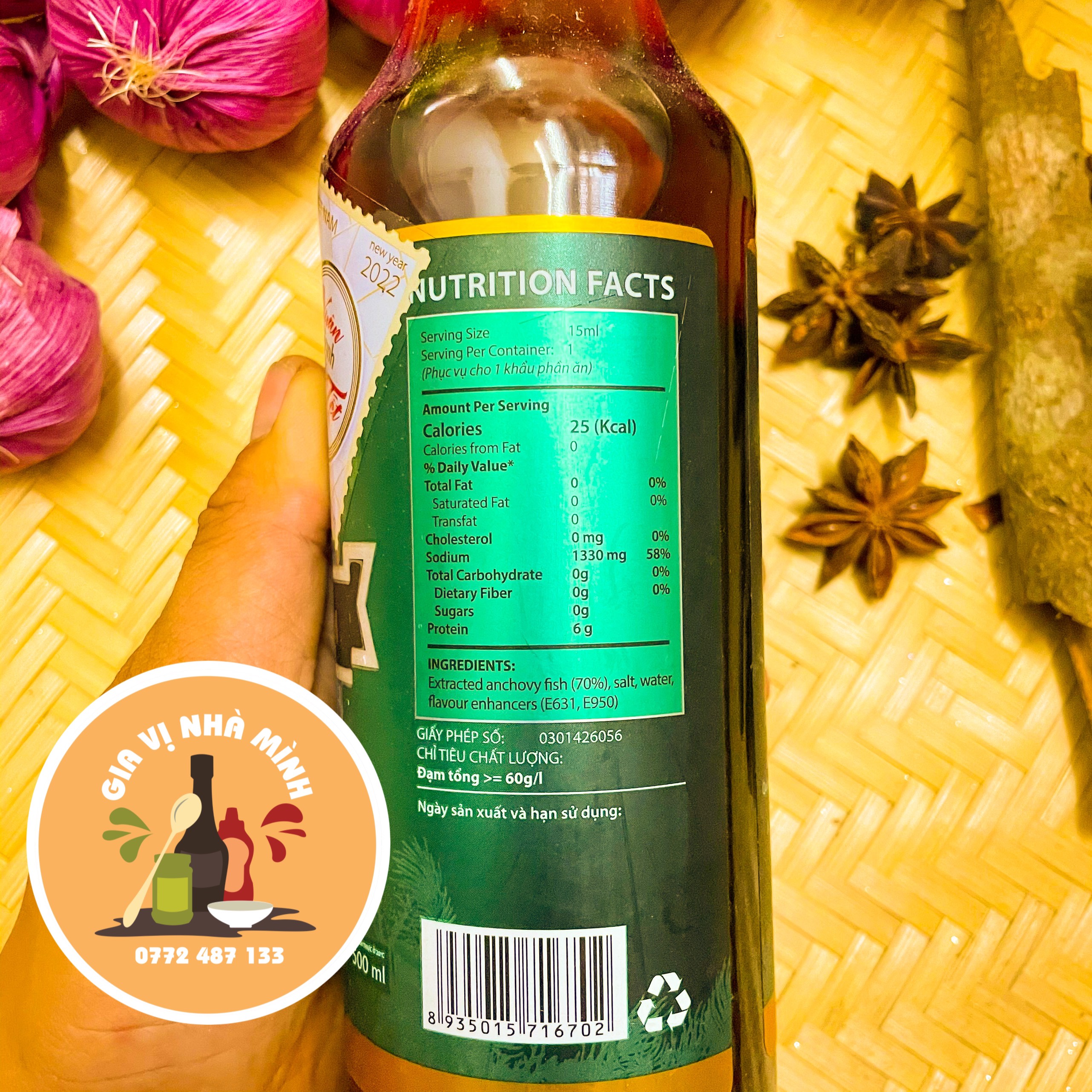 NƯỚC MẮM CÁ CƠM HẠNH PHÚC 60 ĐỘ ĐẠM 500ML