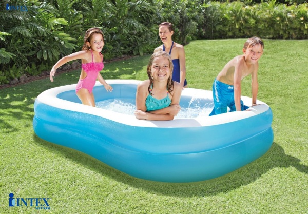 Bể bơi phao INTEX chữ nhật 2m29/ 2m03 màu cam 57181/xanh 57180 - Hồ bơi cho bé mini, Bể bơi phao trẻ em, bể bơi cho bé, bể bơi ngoài trời