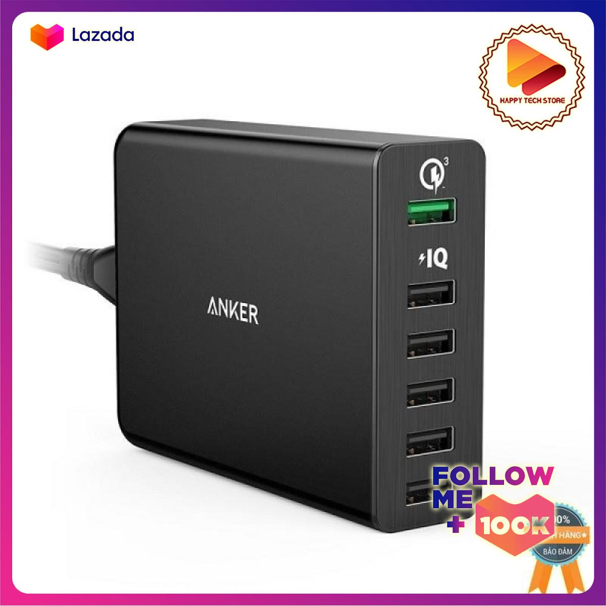 [HCM]Sạc Anker 6 cổng 60w Quick Charge 3.0 - [Powerport+ 6 60w QC 3.0] - A2063