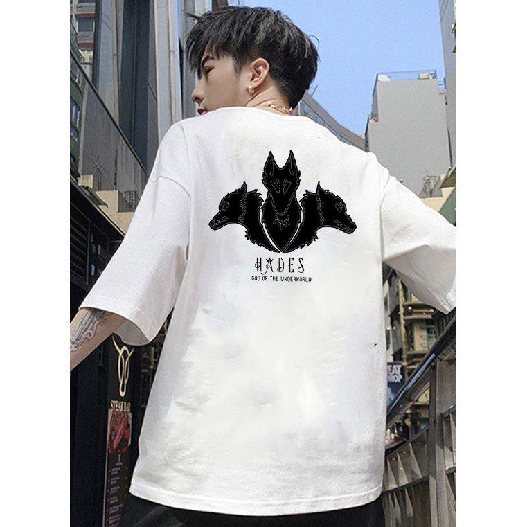 [Hoàn Tiền 15%] Áo thun nam tay lỡ hades 3 sói form rộng vải dày mịn TEEVNT1825