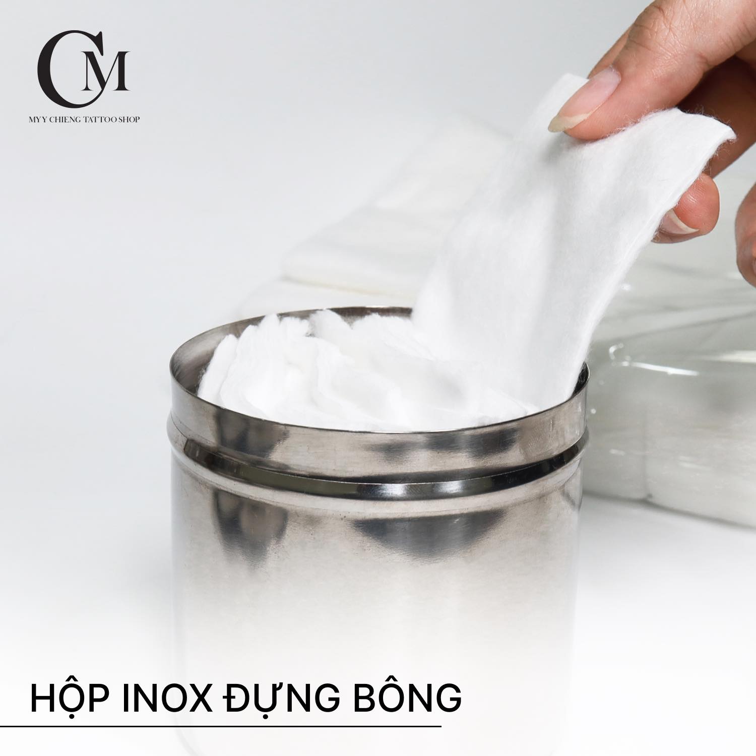 HỦ INOX ĐỰNG BÔNG DÙNG TRONG Y TẾ, SPA...