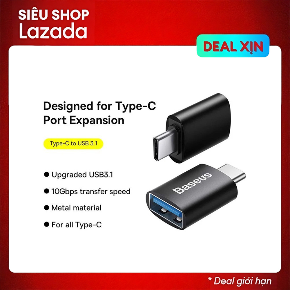 Đầu chuyển OTG cao cấp Baseus TypeC to USB-A LVL002