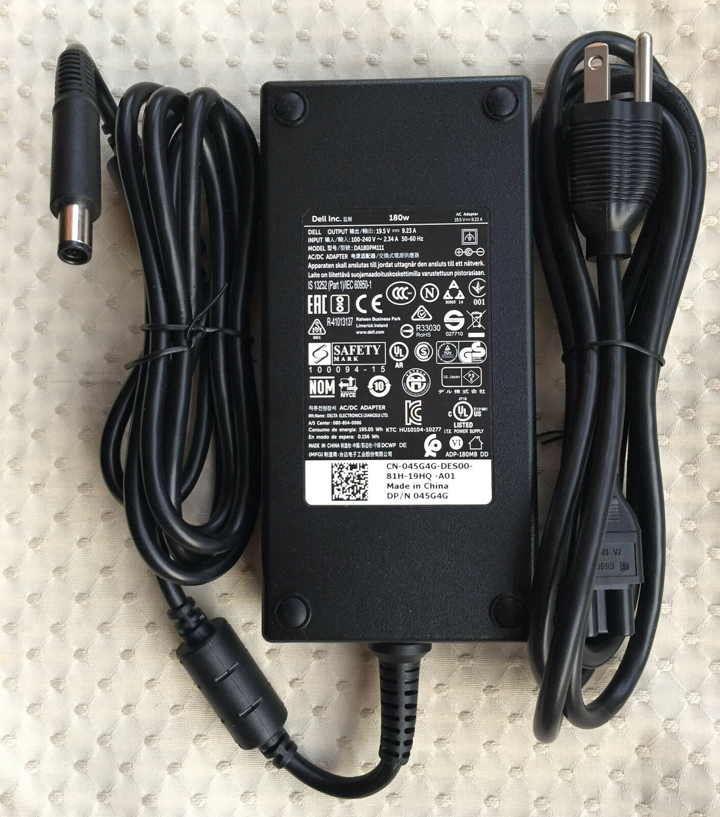 Sạc Laptop Dell 19.5V 9.23A 180W Slim Dell Precision M4600 , M4700 Hàng ZIN Cao Cấp (Adapter Dell 180w)