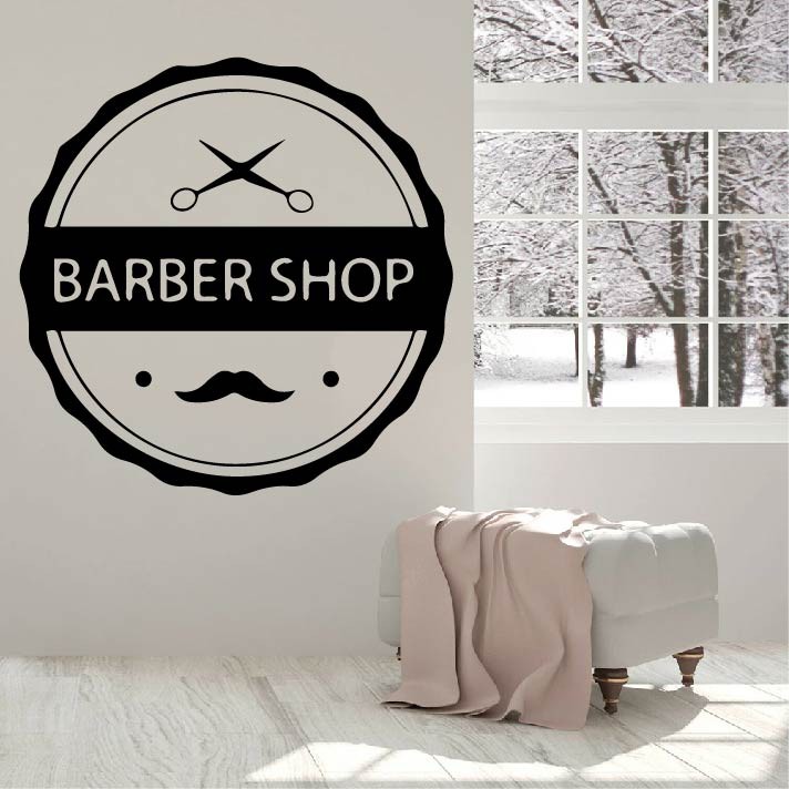 Decal Trang trí Barber, Salon cắt tóc P1