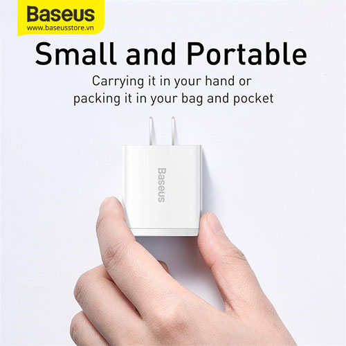 Củ sạc nhanh siêu nhỏ gọn Baseus Compact Quick Charger 30W(USB dual port +Type C,30w PD/QC3.0 Multi Quick Charge Support)