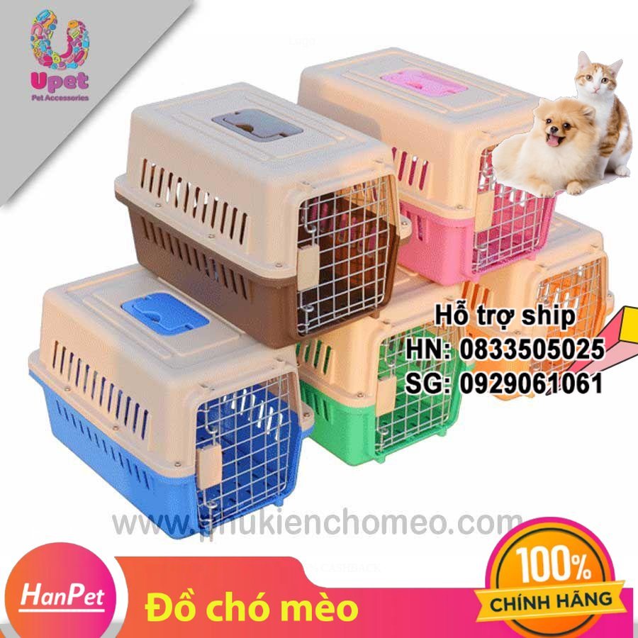 Hanpet - SP1279 – lồng vận chuyển chó mèo -Lồng hàng không – Kích thước : 57x34x34cm ( 4711863)