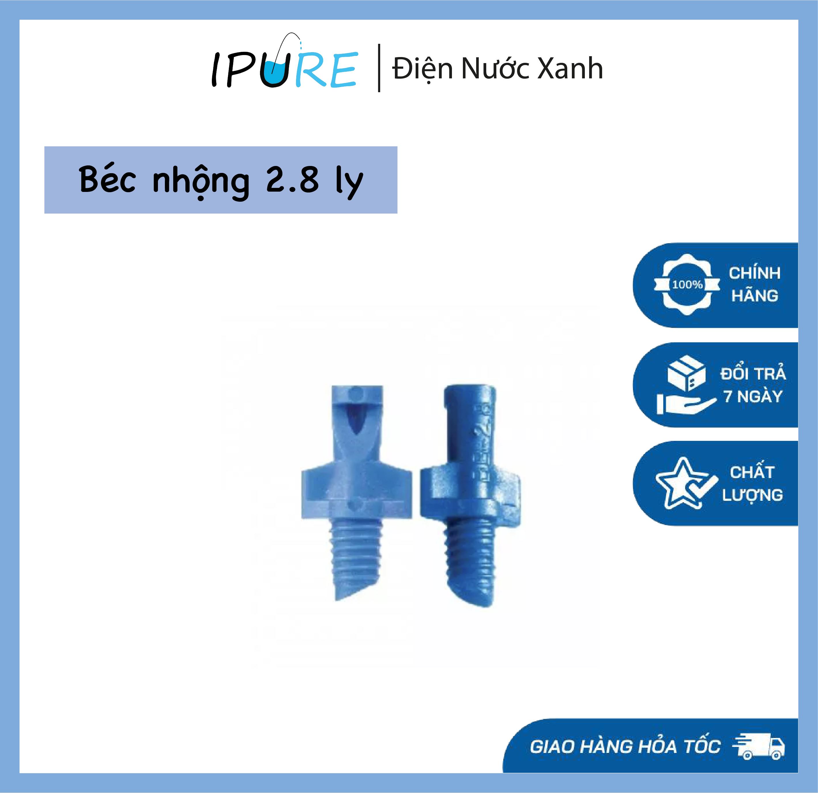 50/ 100 cái béc nhộng phun mưa 180 độ màu xanh dương 2.8 ly - dnx ipure