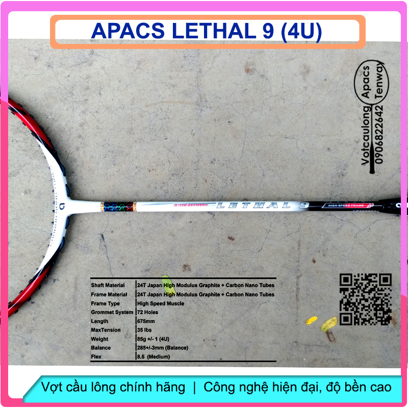 Vợt cầu lông Apacs Lethal 9 - 4U - Công nghệ NanoTube