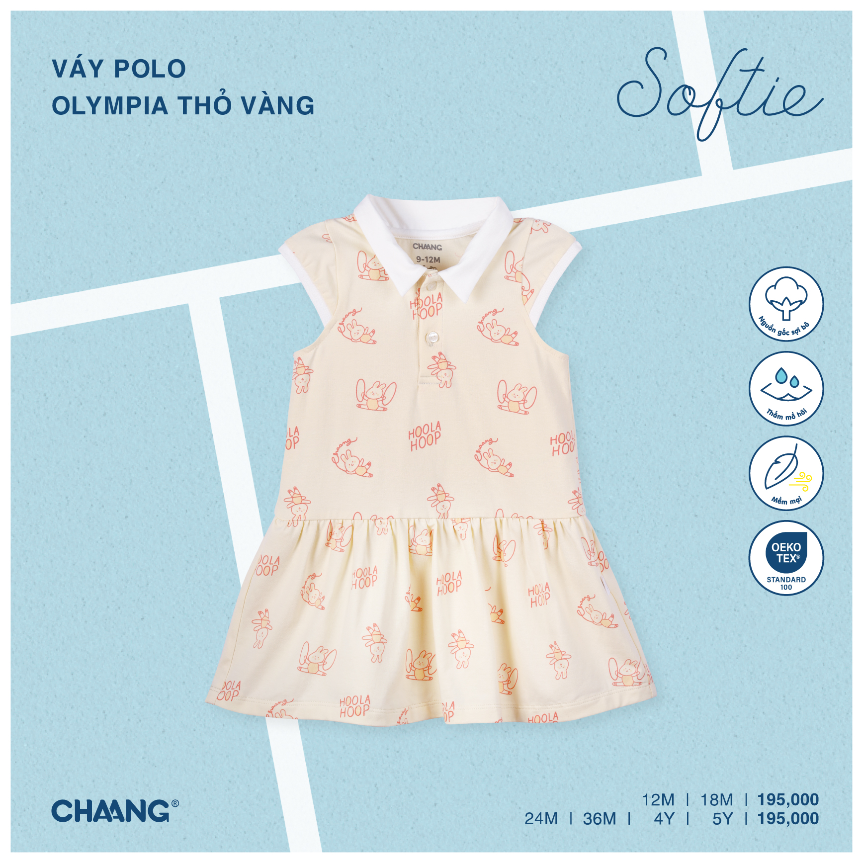 [CHAANG] Váy polo bé gái Olympia Chaang