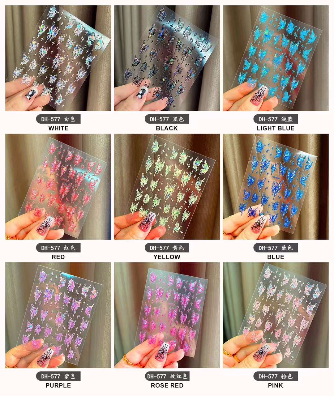 STICKER DÁN MÓNG CHỦ ĐỀ  BƯỚM 3