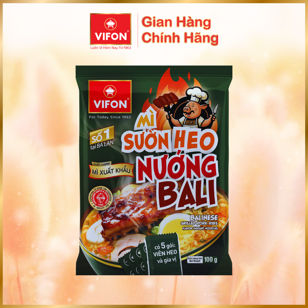 [VOUCHER đến 80K]-Thùng 18 gói Mì tôm chua cay Hoàng Đế/ Sườn heo nướng Bali VIFON Chất lượng xuất khẩu 100gr/gói
