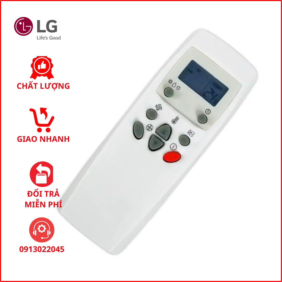 Điều khiển điều hòa máy lạnh LG (loại 8 nút).