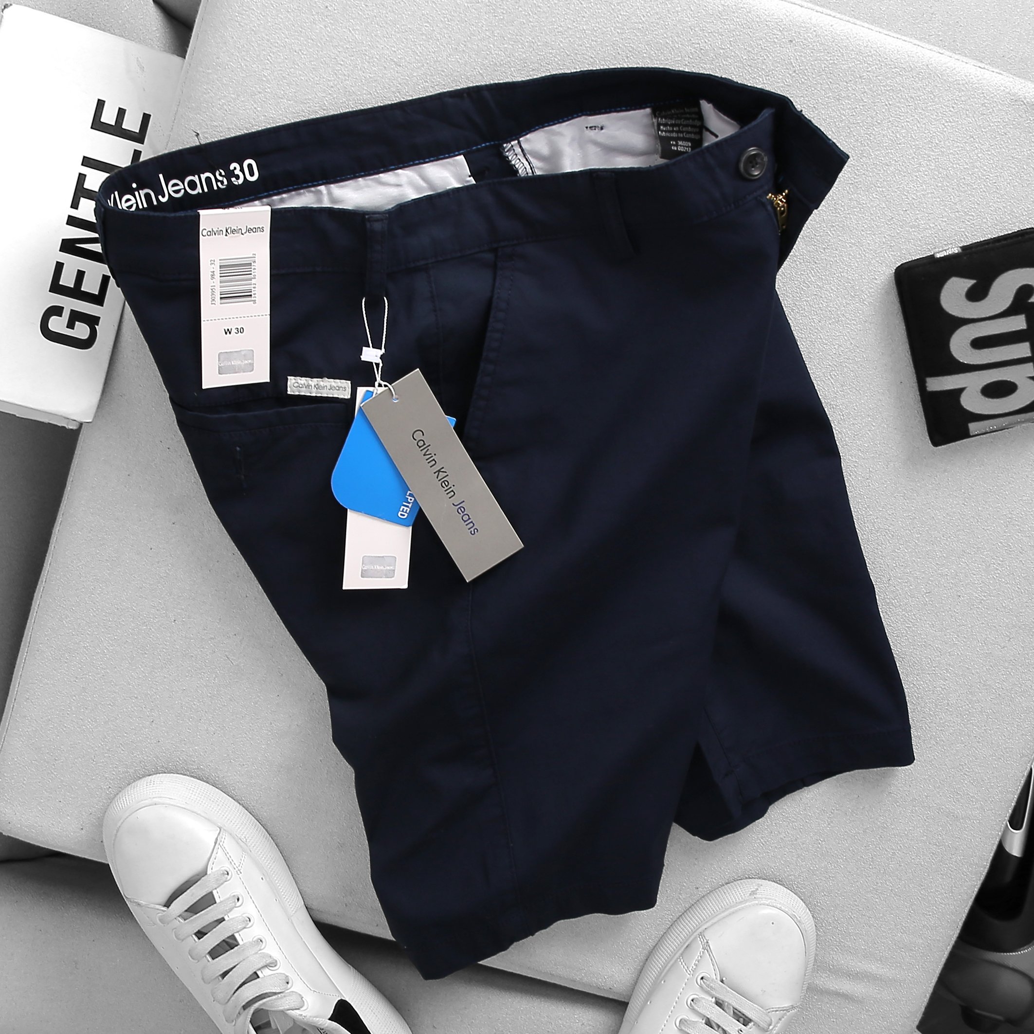 Quần Short CK Linen Nam - Nâu Kaki