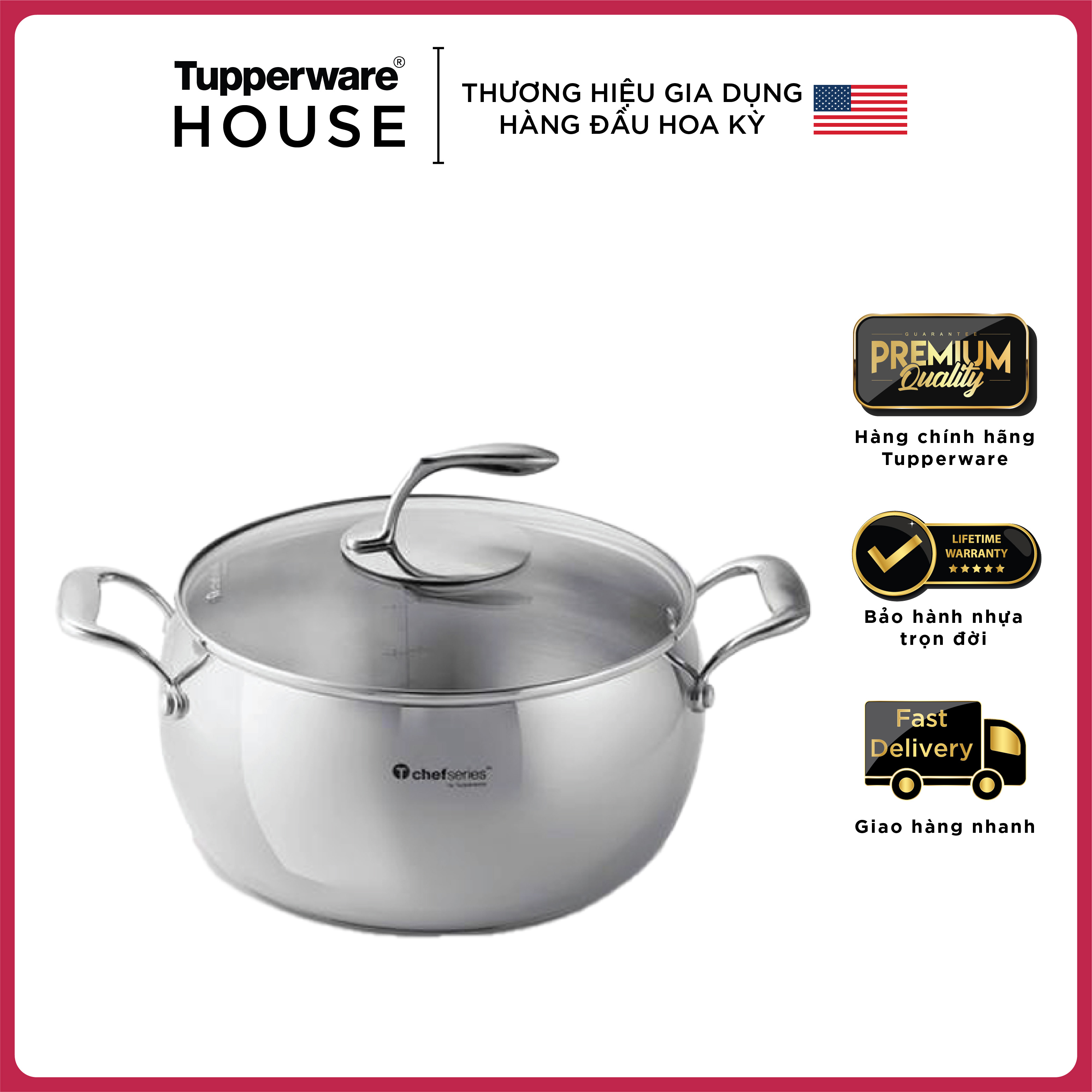 Nồi T Chef Series Casserole 5.7L (nắp kính)