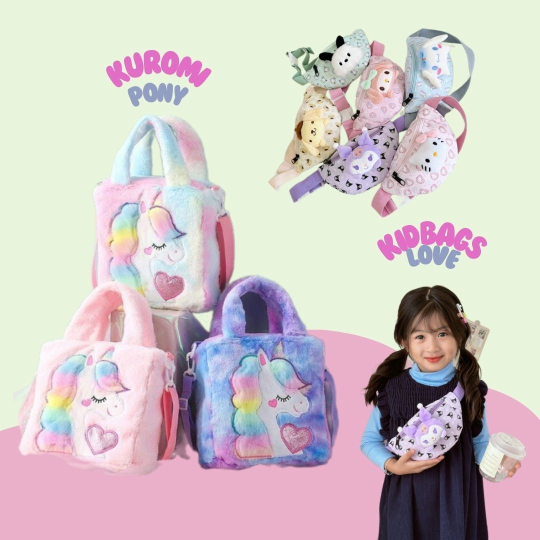 Túi đeo chéo kuromi pony cho bé siêu đáng yêu size nhỏ và lớn