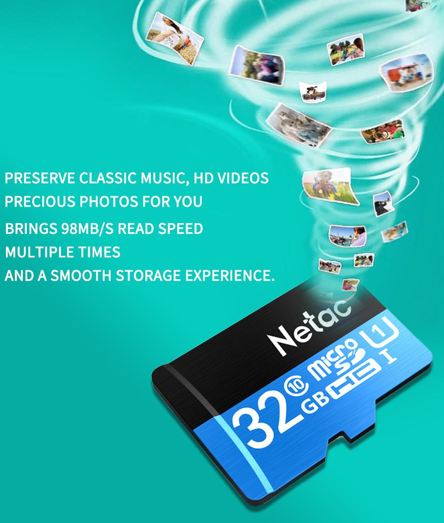 Thẻ nhớ Micro SD Netac 32GB SDHC class 10 Full HD