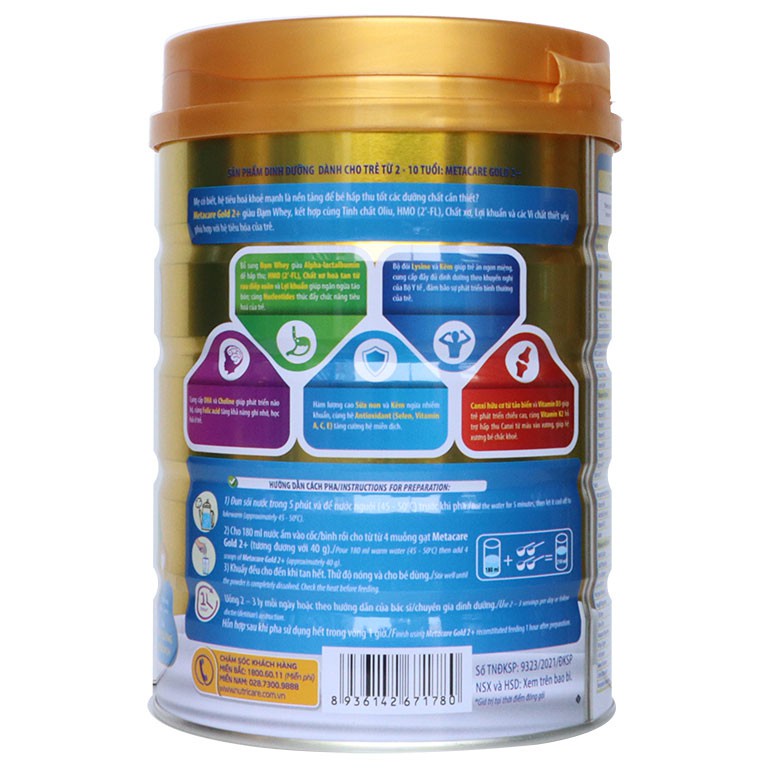 [MẪU MỚI] Sữa Metacare Gold 2 Loại 900g