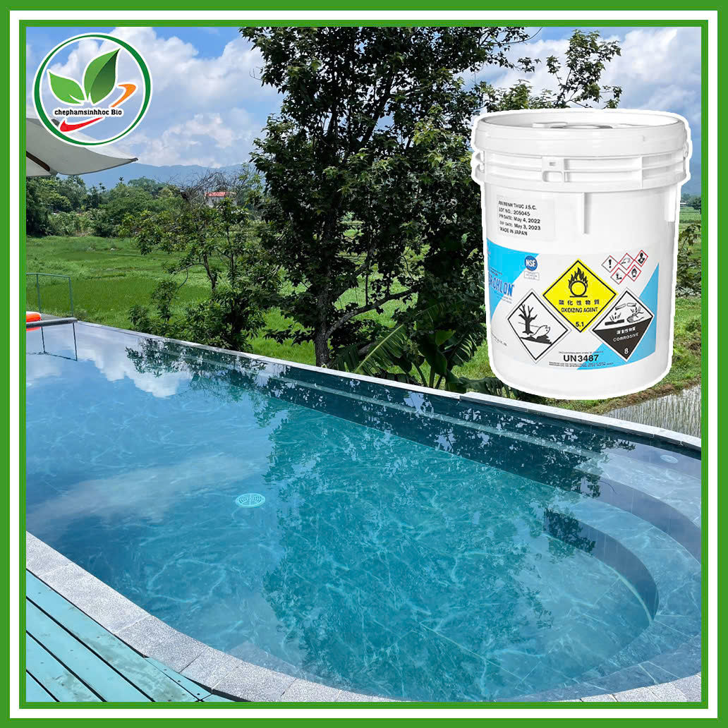 Bột khử khuẩn Clorin-Nhật. Hóa chất xử lý nước, khử khuẩn. Thùng 1kg