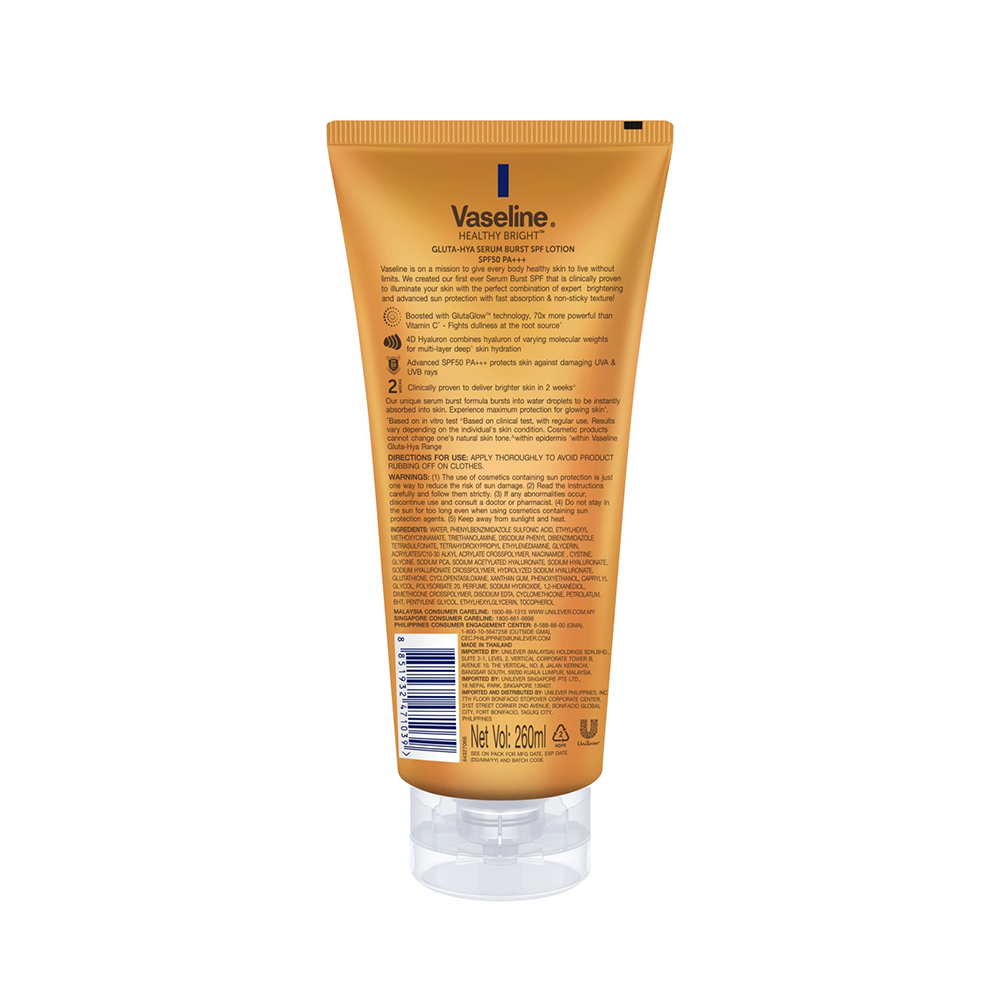 Serum Vaseline Gluta Hya chống nắng Spf50 260ml/150ml