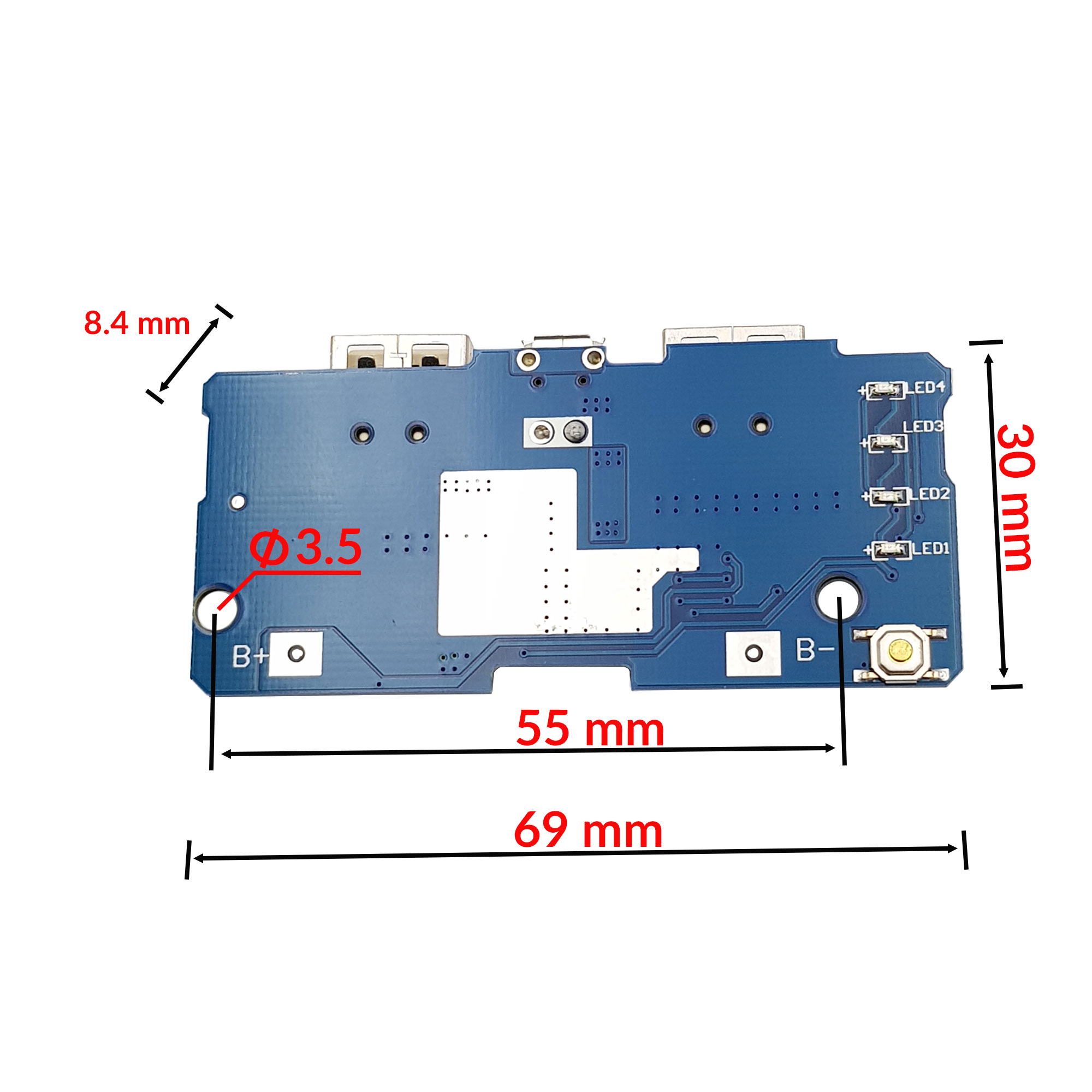 Mạch Sạc Dự Phòng 2 Cổng USB