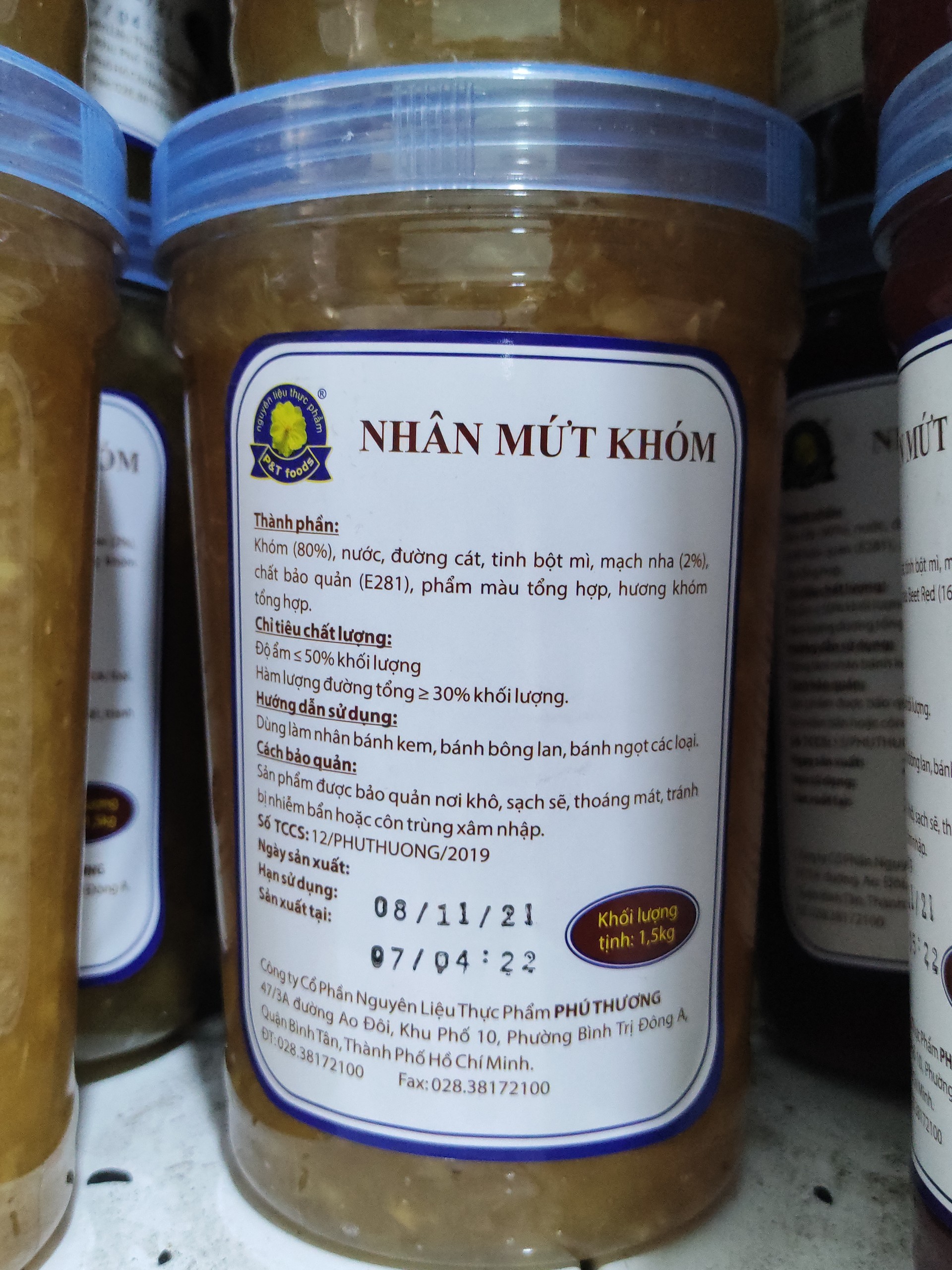 Mứt dâu, mứt khóm Phú Thương làm bánh (Hủ 1.5Kg)