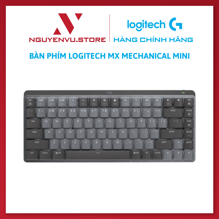 Logitech MX mechanical mini wireless mechanical keyboard-feels backlit USB-C charger Mac OS-authentic