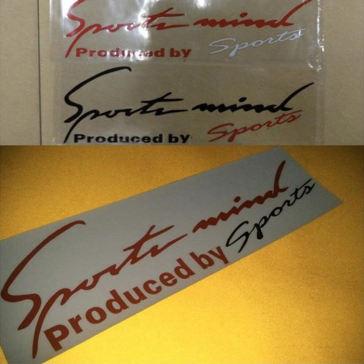 Tem Sport mind mặt capo ô tô - Chữ màu đen, chữ sport màu đỏ