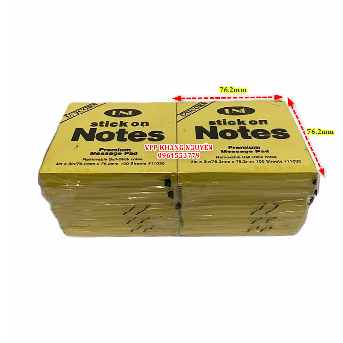 1 LỐC GIẤY NOTE VÀNG UNC ĐỦ SIZE TÙY CHỌN KÍCH CỞ